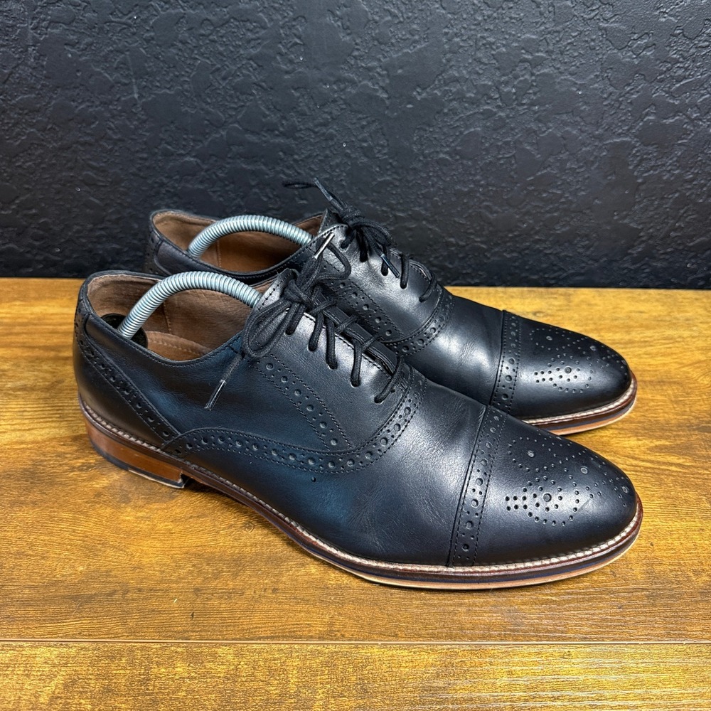 Johnston & Murphy Conard 20-8681 Black Leather Cap Toe Oxford Mens 10.5M